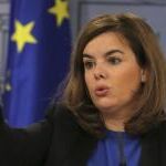 La vicepresidenta del Gobierno, Soraya Saénz de Santamaría, durante la rueda de prensa del Consejo de Ministros