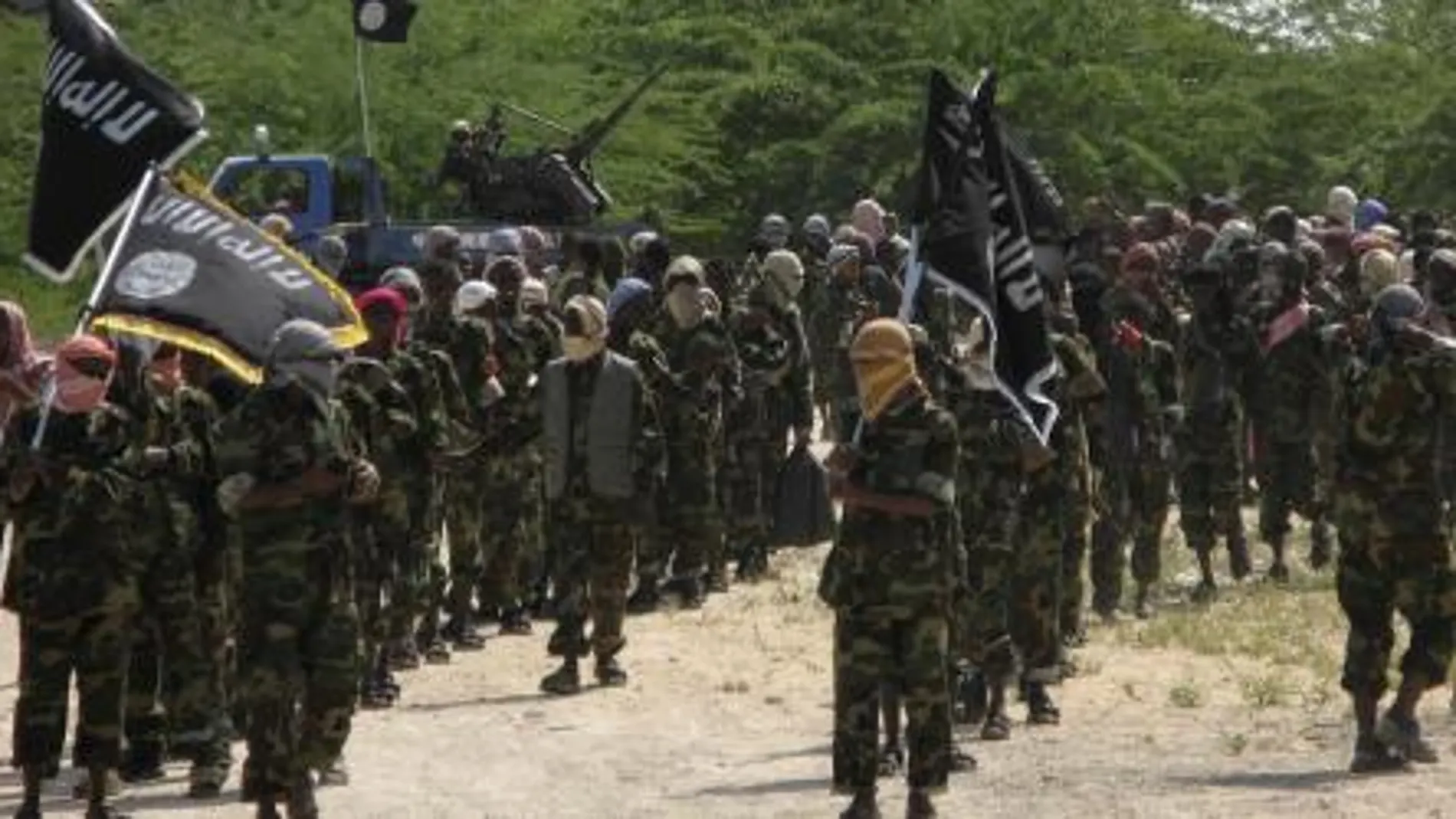 Miembros de Al Shabaab en Somalia.