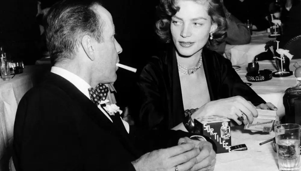Lauren Bacall y Humphrey Bogart en febrero de 1950 en Nueva York