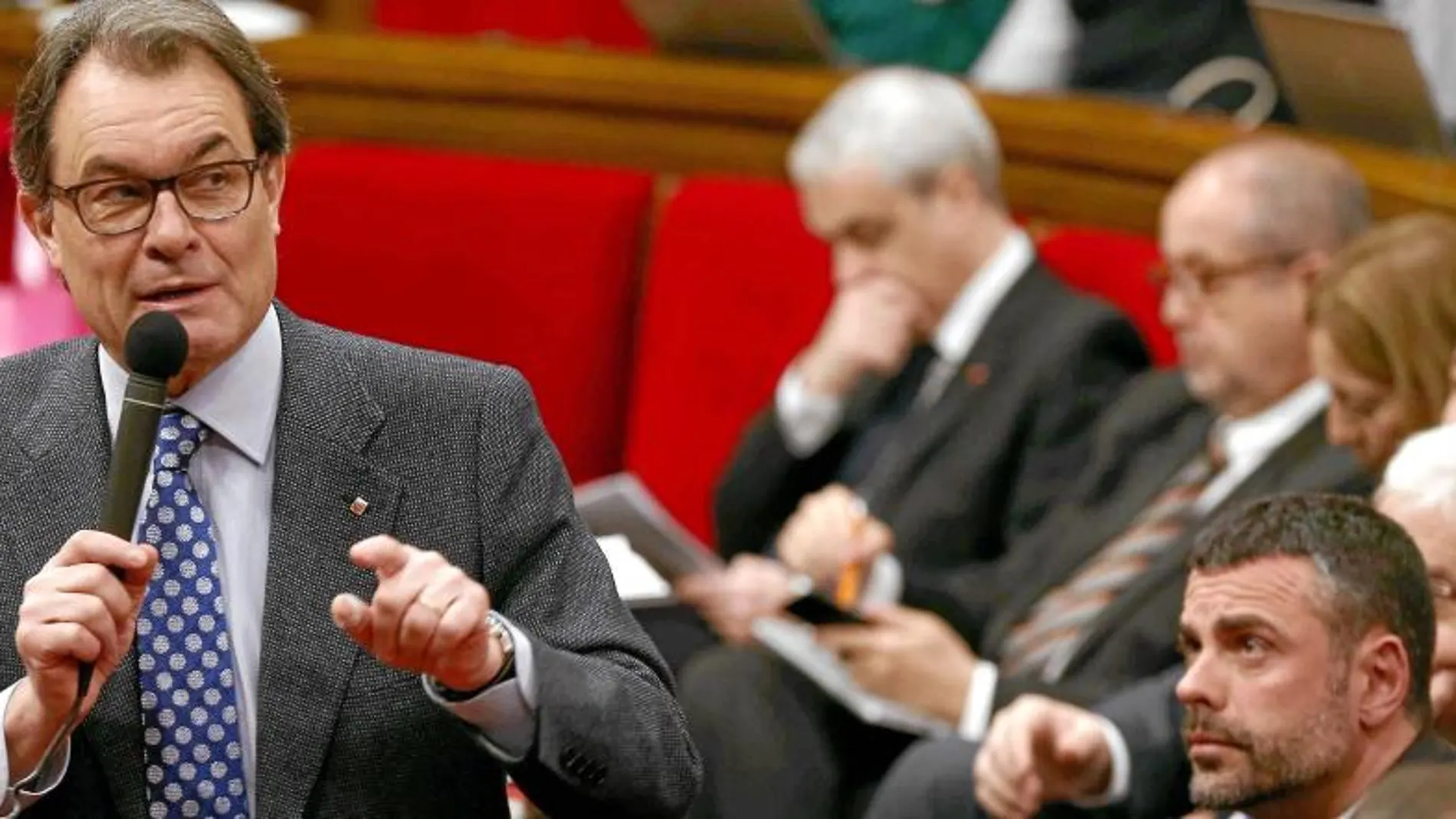 El presidente de la Generalitat, Artur Mas, ayer, en el Parlamento de Cataluña