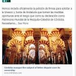 La asociación KALA reconocía en su página en Facebook haber «iniciado oficialmente la petición de firmas para solicitar a la Unesco y a la Junta de Andalucía que tomen las medidas oportunas» para que la Catedral de Córdoba, católica desde hace casi 800 años, pase a ser de titularidad pública.