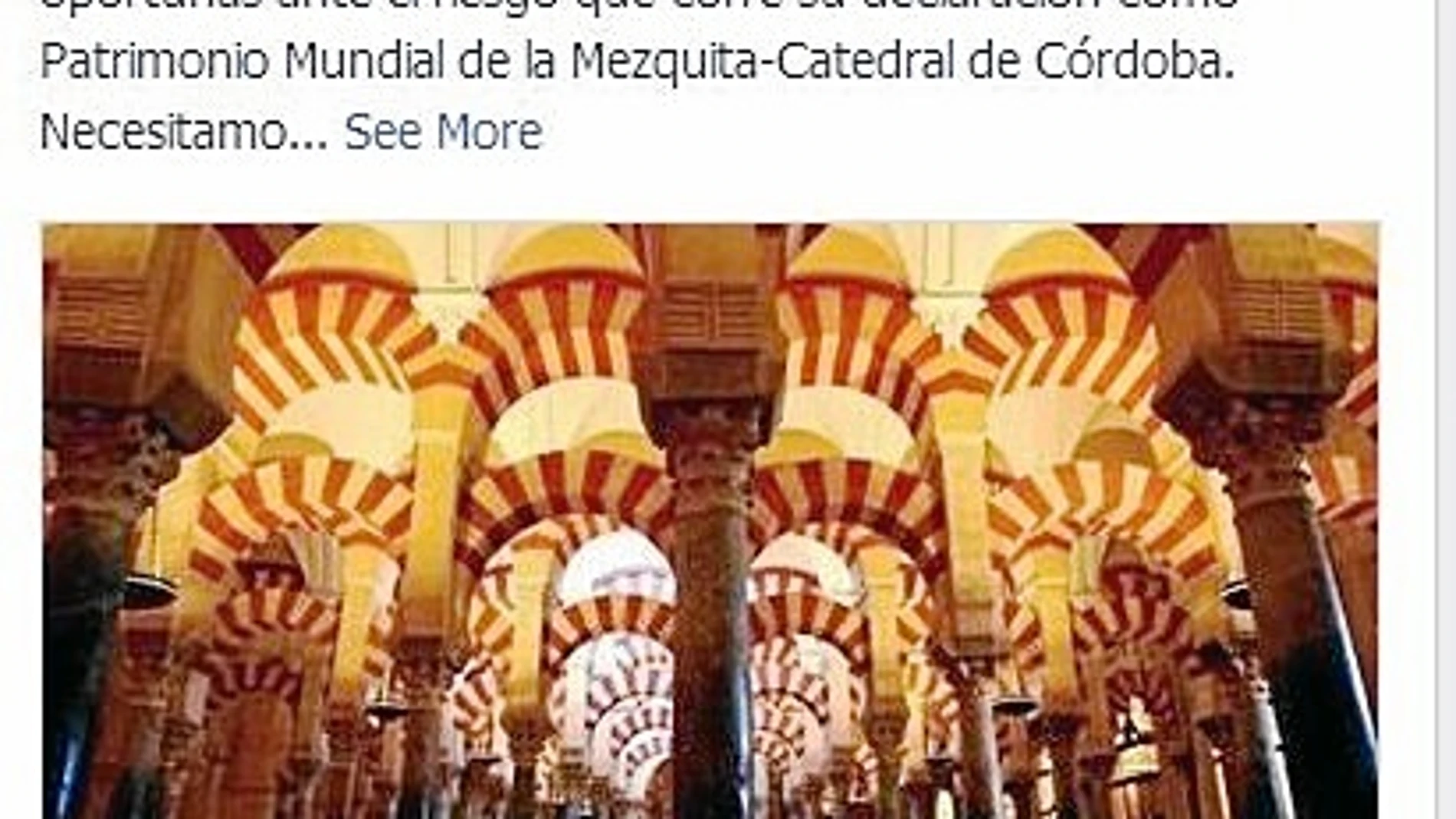 La asociación KALA reconocía en su página en Facebook haber «iniciado oficialmente la petición de firmas para solicitar a la Unesco y a la Junta de Andalucía que tomen las medidas oportunas» para que la Catedral de Córdoba, católica desde hace casi 800 años, pase a ser de titularidad pública.