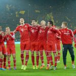 Los jugadores del Bayern celebran el triunfo