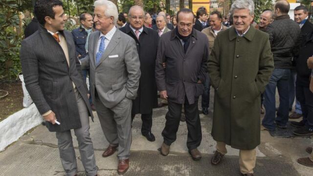 Víctor Puerto, El Viti, Curro Romero y Espartaco, en el acto celebrado esta mañana