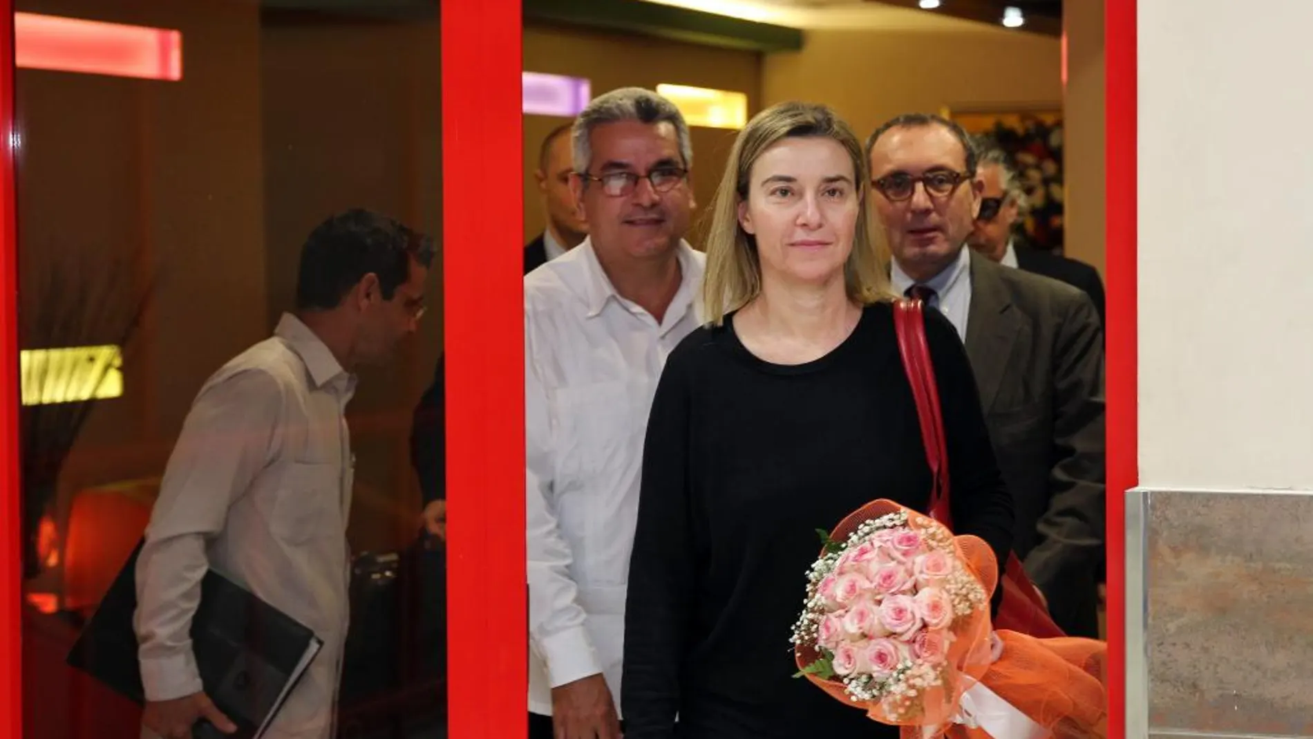La jefa de la diplomacia de la Unión Europea, Federica Mogherini, en su visita a Cuba.
