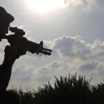 Un soldado israelí, cerca de la frontera con Gaza
