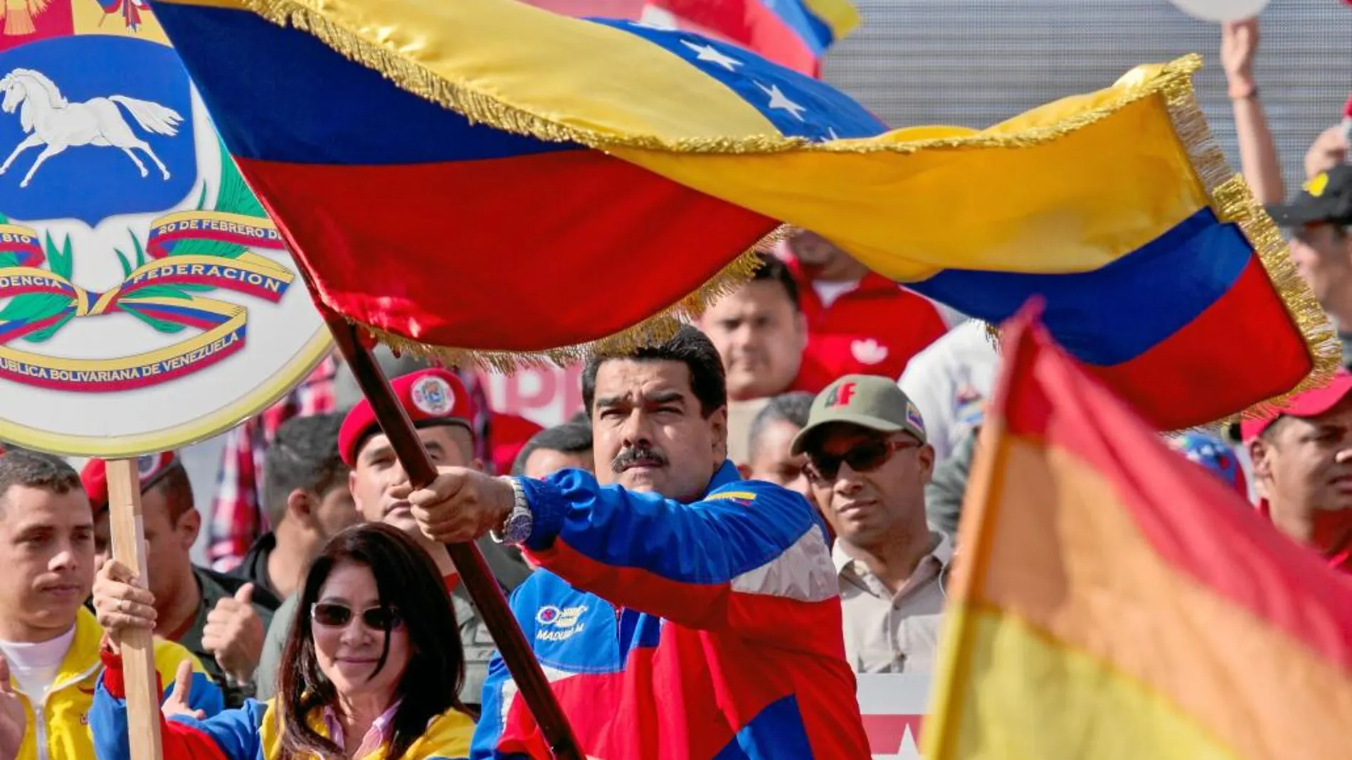 Nicolás Maduro, durante una marcha a favor de su Gobierno, el pasado sábado en Caracas