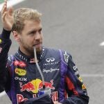 El piloto Sebastian Vettel saluda a los aficionados antes del Gran Bremio de Brasil en Interlagos