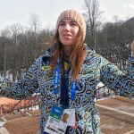 Bogdana Matsotska en ropa de calle tras anunciar que se retiraba de los Juegos