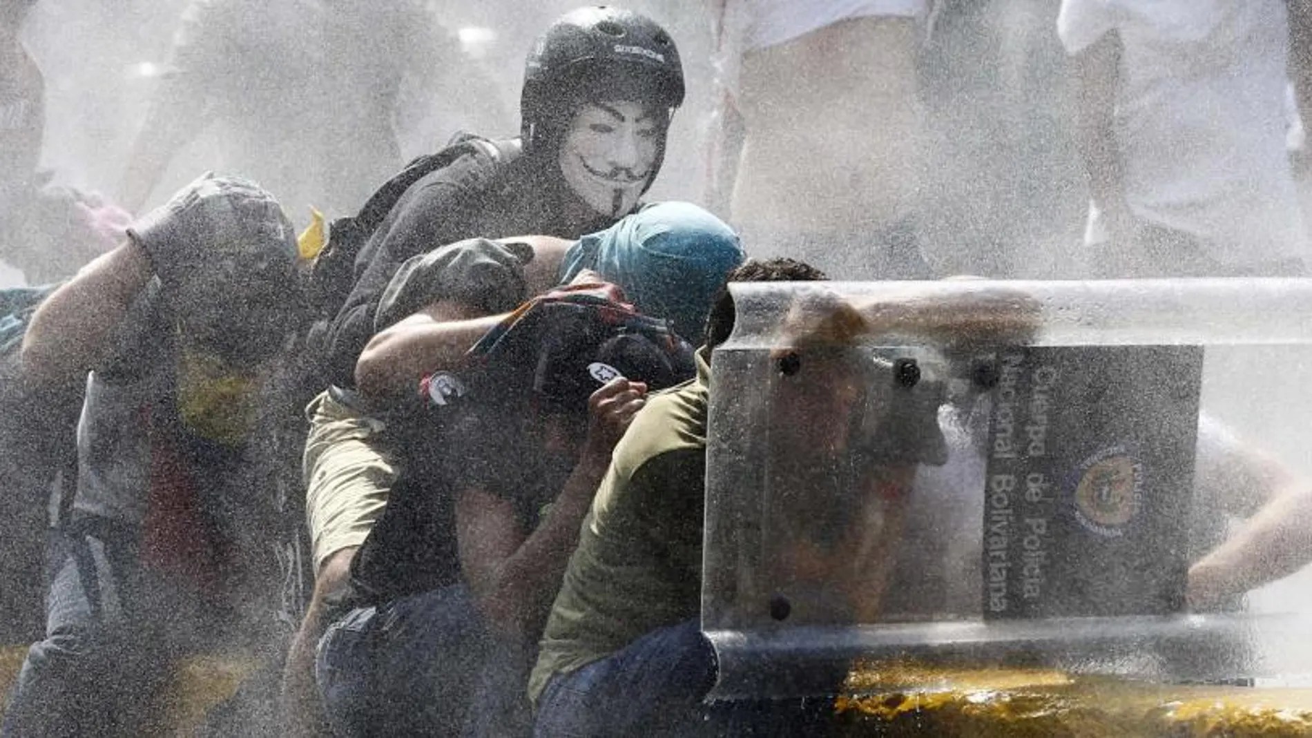 Manifestantes en las calles de Caracas.