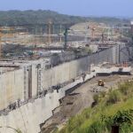 Vista general de los trabajos de ampliación del Canal de Panamá en la Costa Atlántica del canal, en la caribeña provincia de Colón.