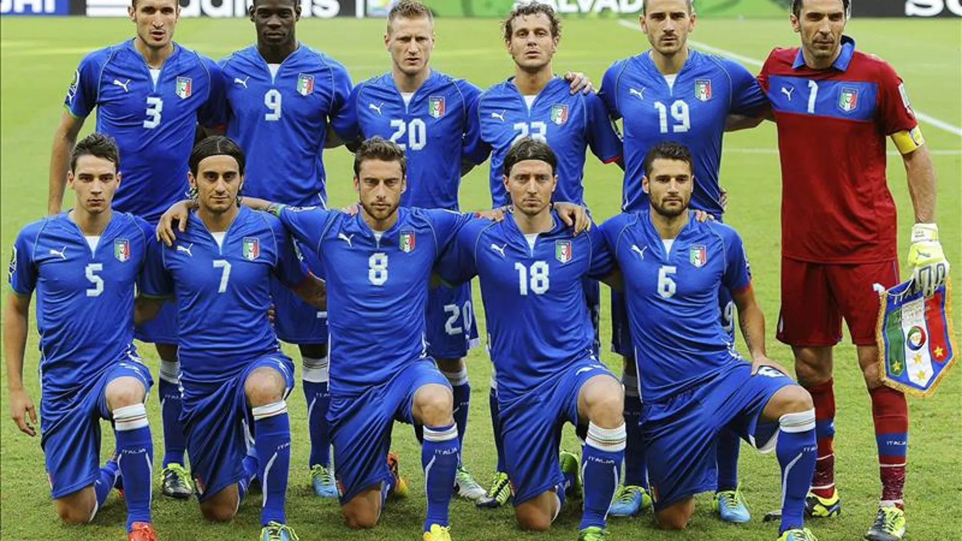 Los jugadores de la selección nacional italiana