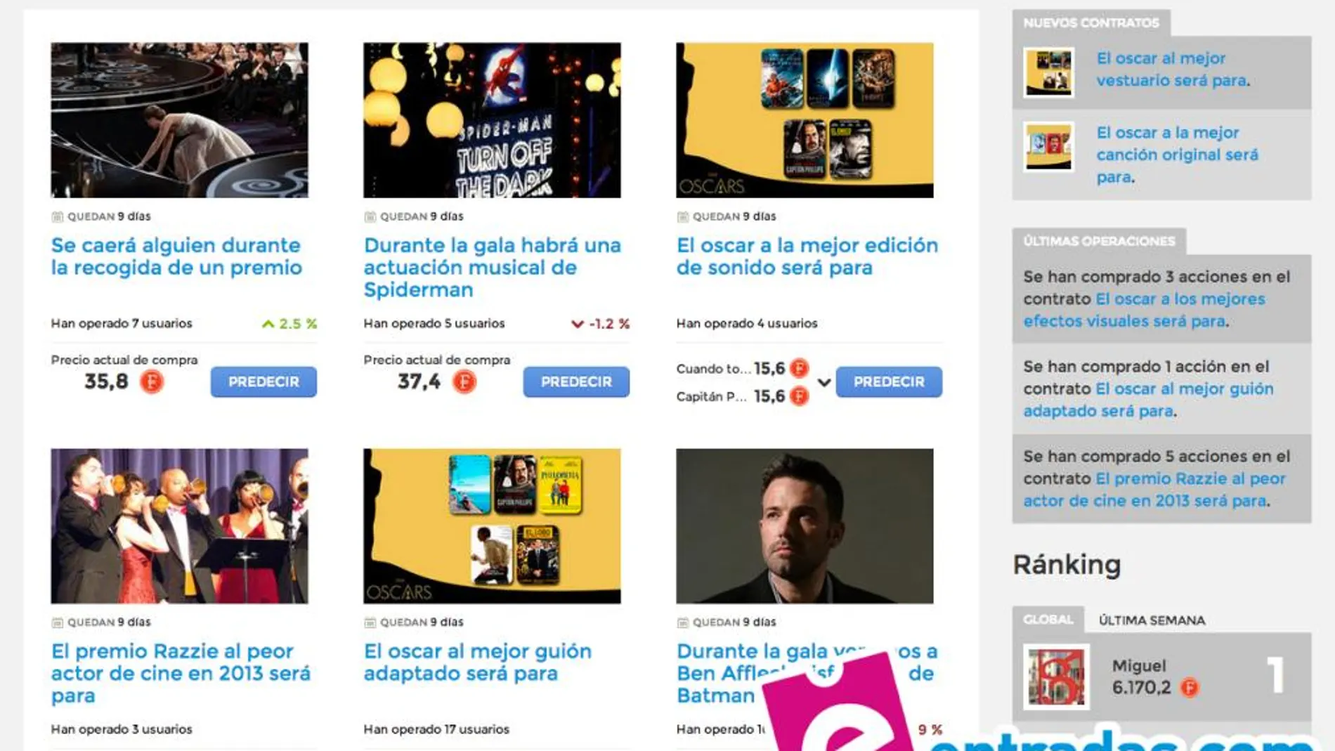 Predicciones de Cine