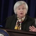 La presidenta de la Reserva Federal, Janet Yellen, habla tras la reunión hoy de este organismo.