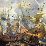 Galeones españoles en la batalla de Gibraltar en 1607