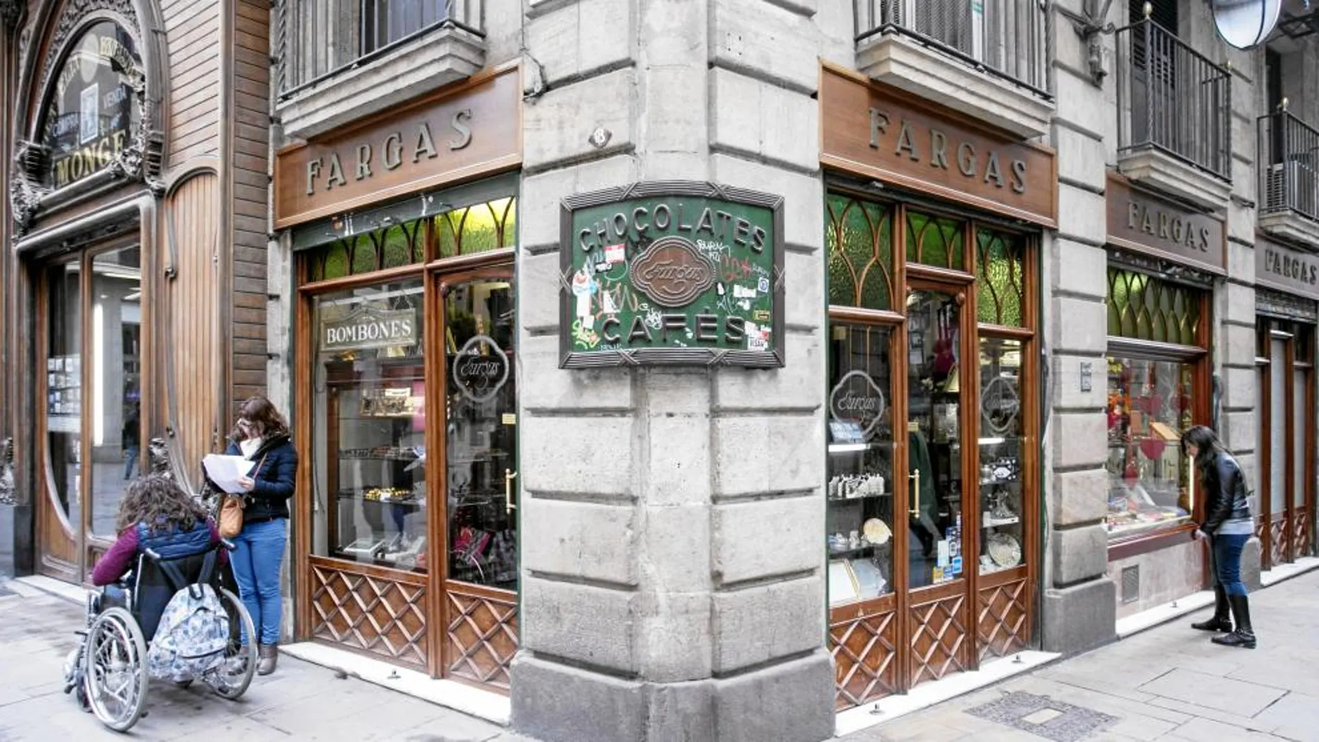 La chocolatería Fargas está en pleno centro, en la calle Fargas