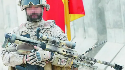 El sargento 1º «Grajo» es el responsable de los equipos de tiradores de la VIII Bandera