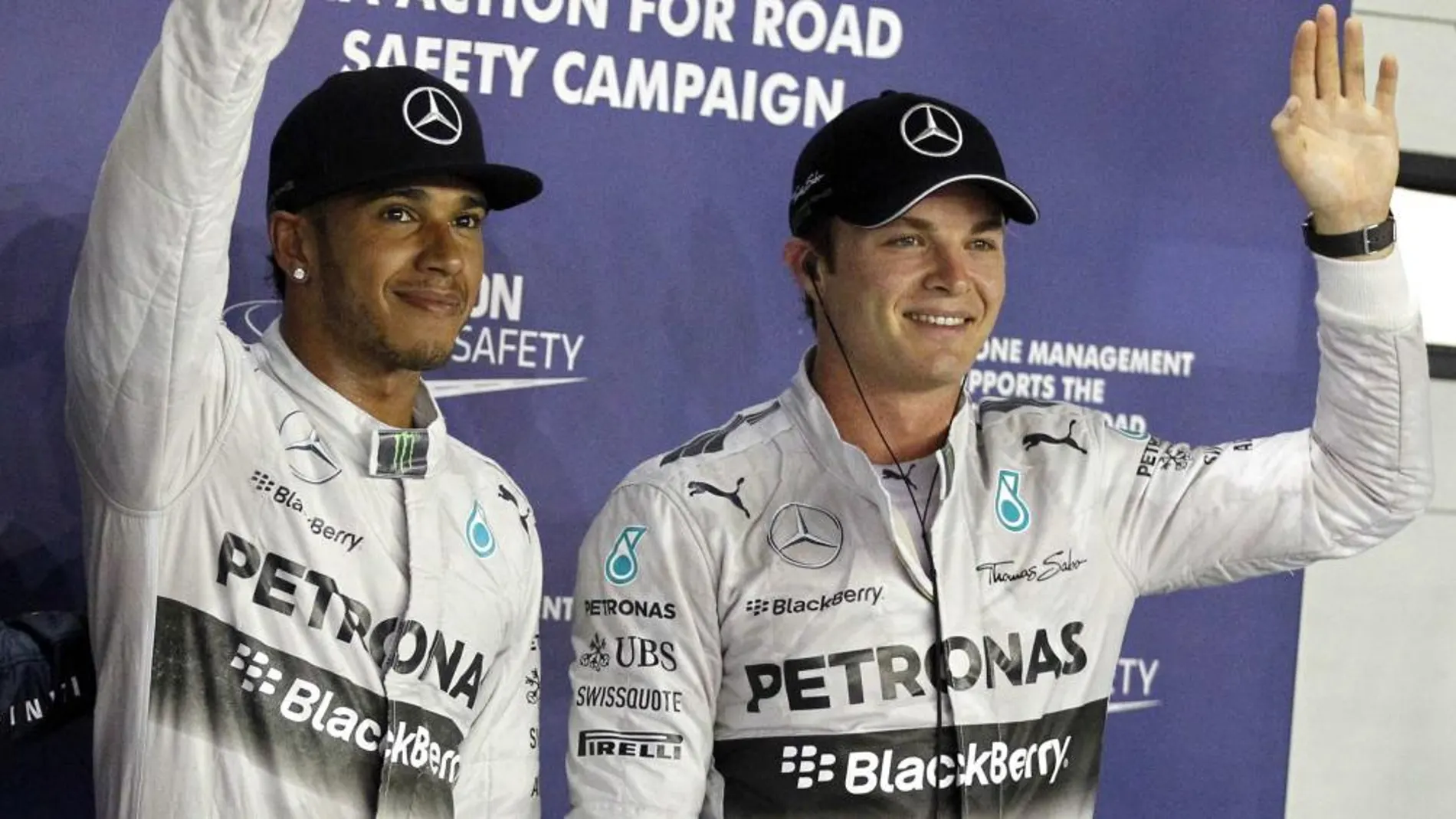 Hamilton y Rosberg.