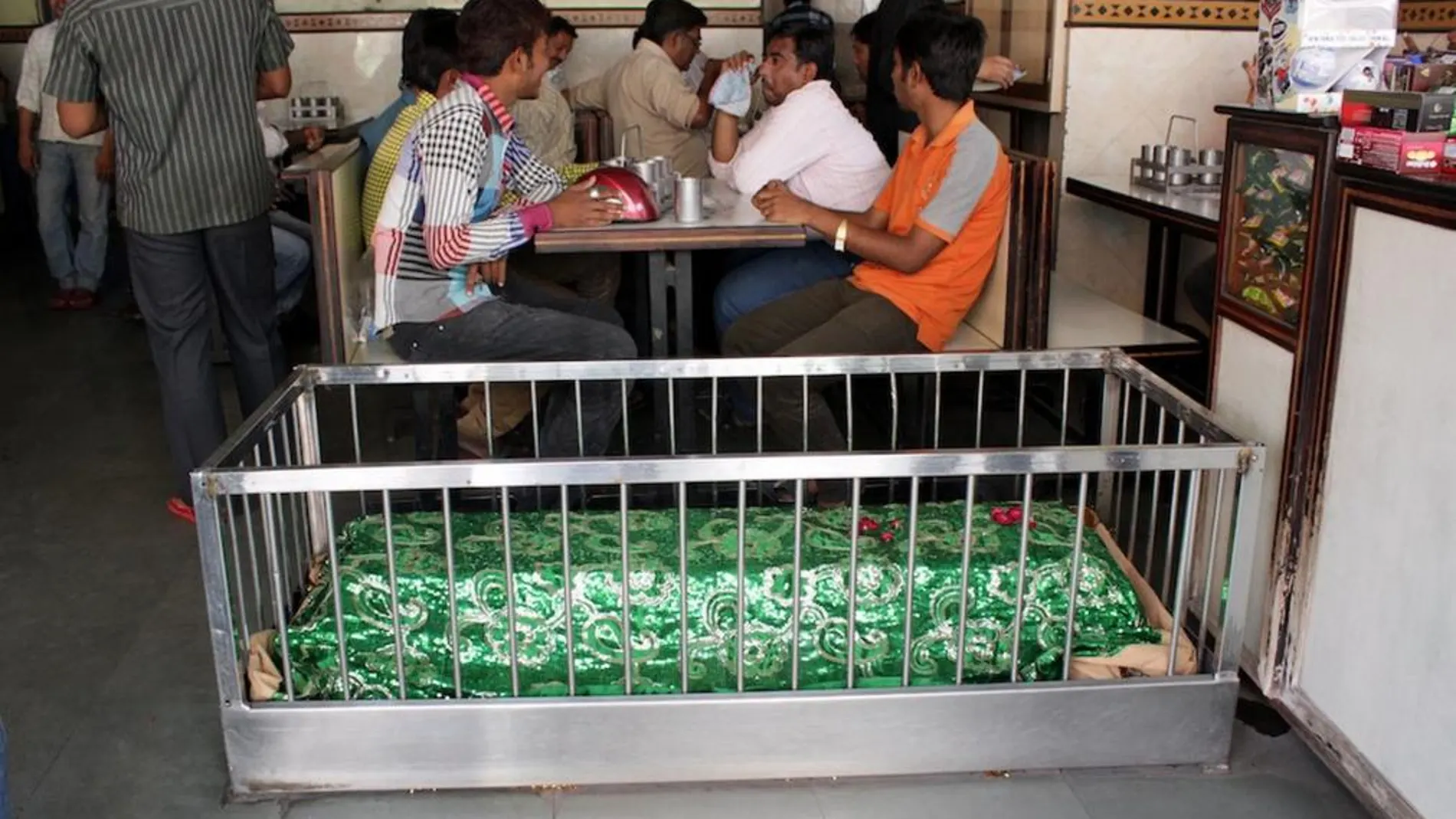 las tumbas están protegidas por una barrera metálica
