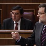 Mariano Rajoy durante el pleno del Congreso de hoy