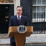 David Cameron, durante su comparecencia a las puertas de Downing Street.