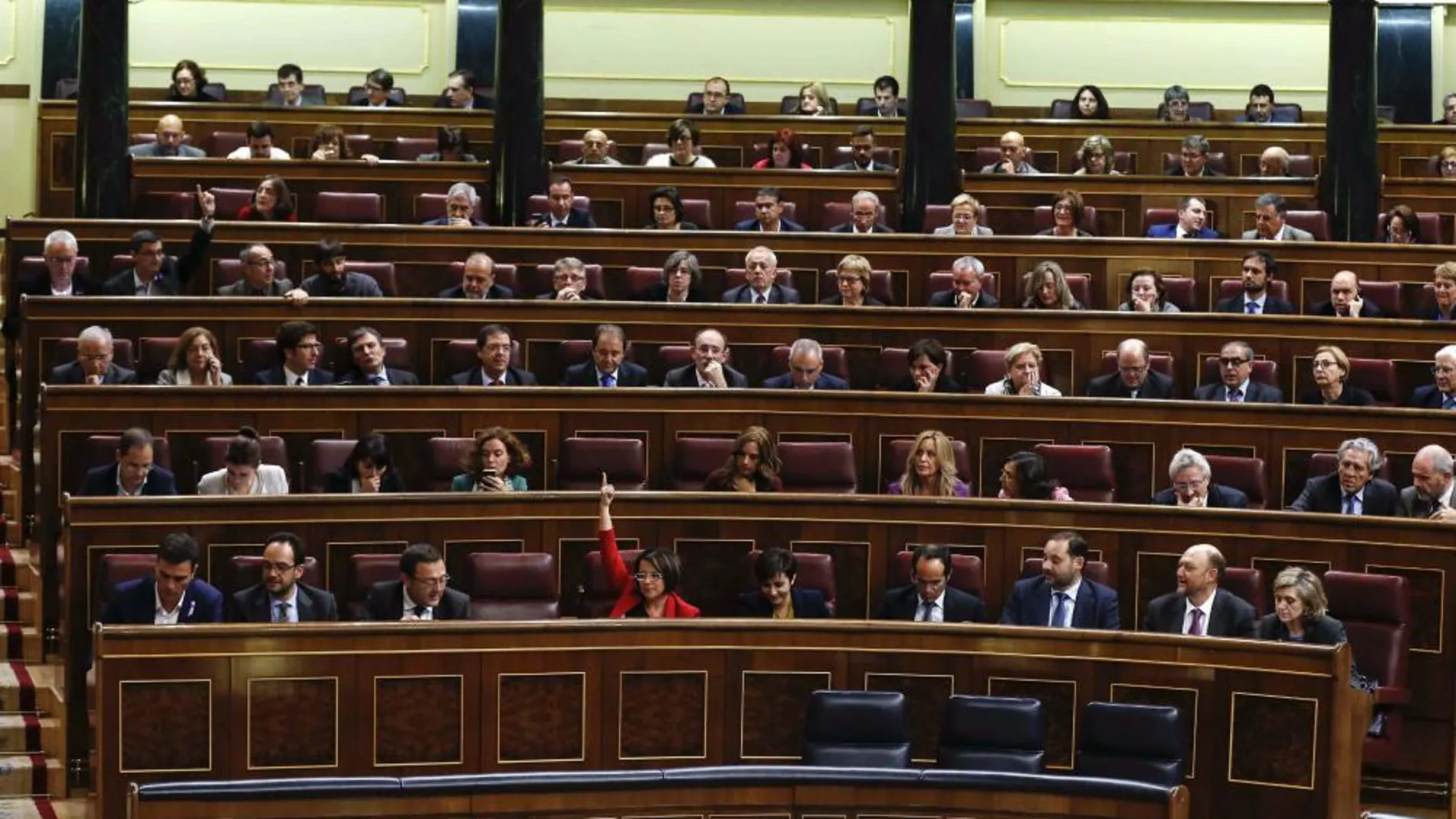 El diputados del PSOE, ayer en el Congreso