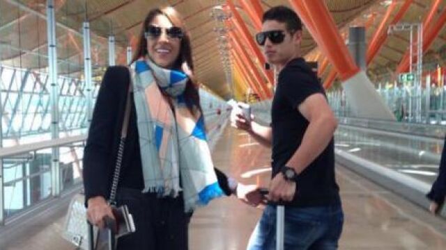 James Rodríguez, hoy, a su llegada al aeropuerto madrileño de Barajas.