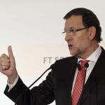 El presidente del Gobierno, Mariano Rajoy, en un acto con empesarios de Almería