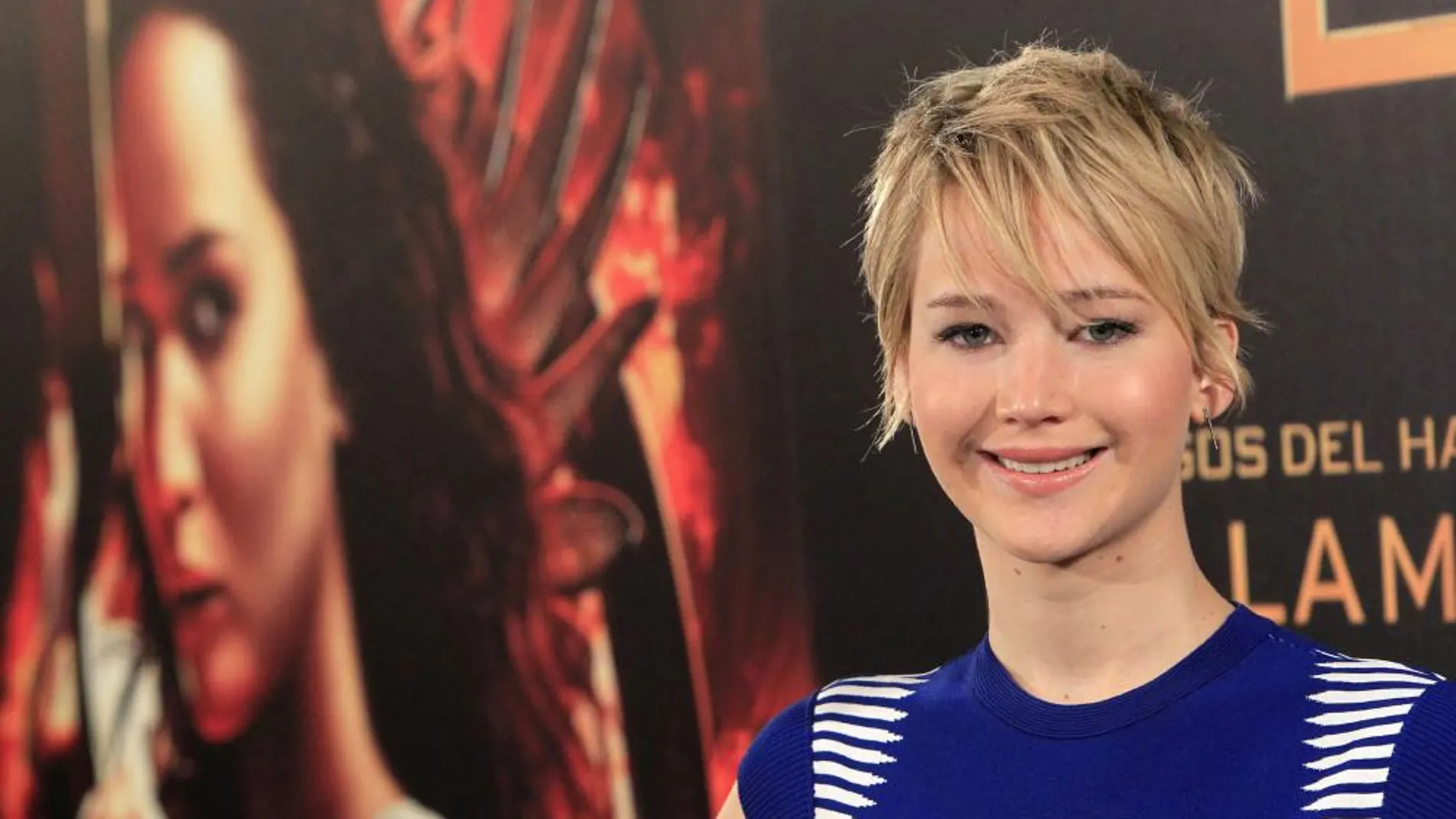 La actriz Jennifer Lawrence que interpreta a Katniss Everdeen