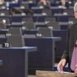 El presidente de la Comisión Europea, Jean-Claude Juncker en el Parlamento Europeo, en Estrasburgo (Francia).