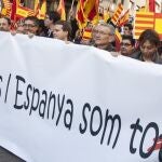 Manifestación por la unidad de España en las calles de Barcelona el pasado mes de octubre