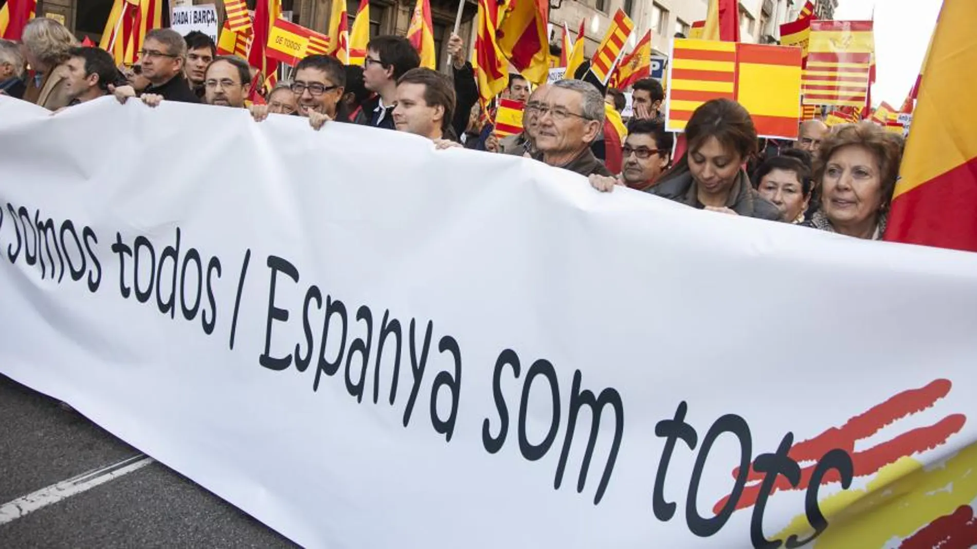 Manifestación por la unidad de España en las calles de Barcelona el pasado mes de octubre
