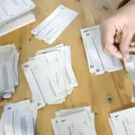 Recuento de votos del referéndum tras el cierre de las urnas.