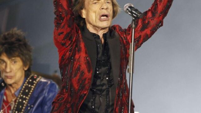 Mick Jagger, Keith Richards y Ron Wood en un memento del concierto celebrado en el Bernabéu.