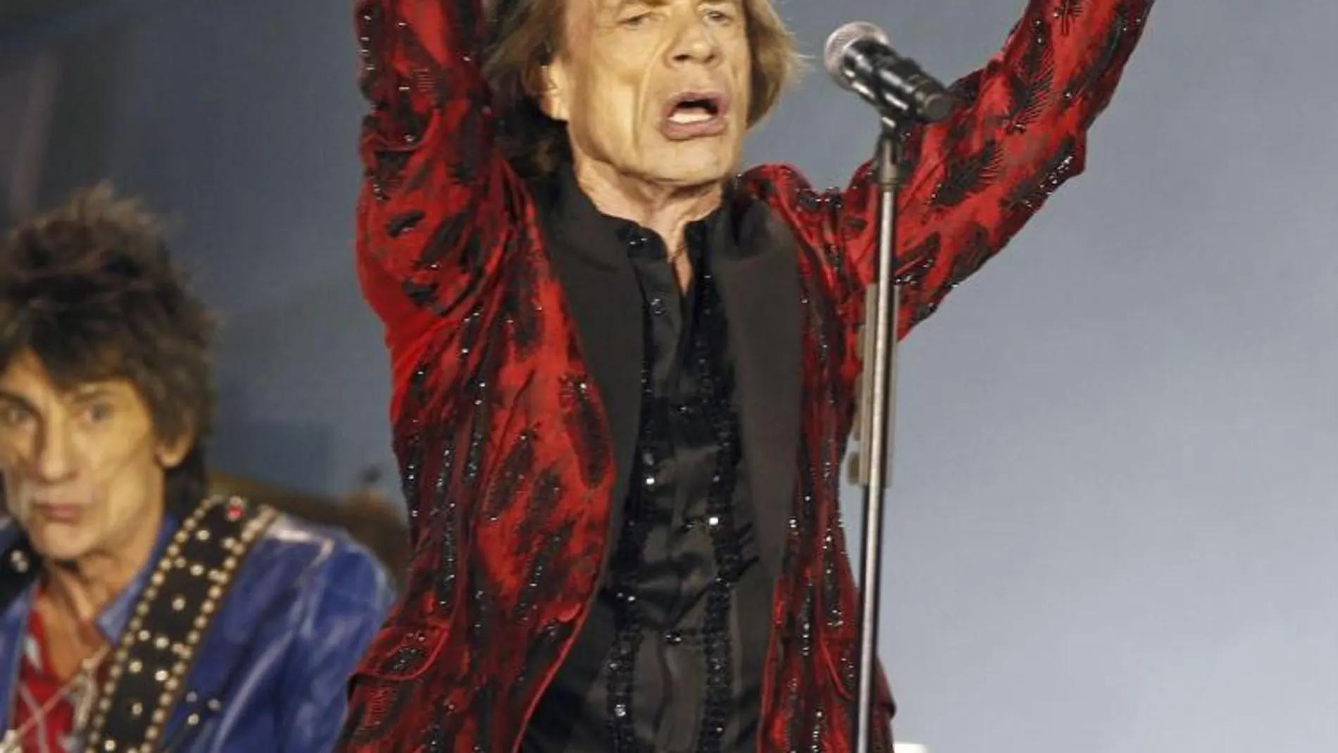 Mick Jagger, Keith Richards y Ron Wood en un memento del concierto celebrado en el Bernabéu.