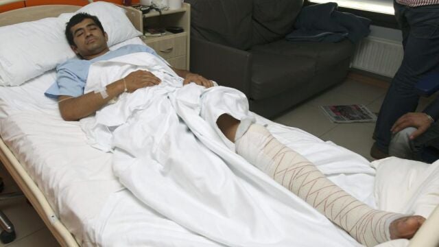 Joselito Adame, el lunes en el hospital de Logroño