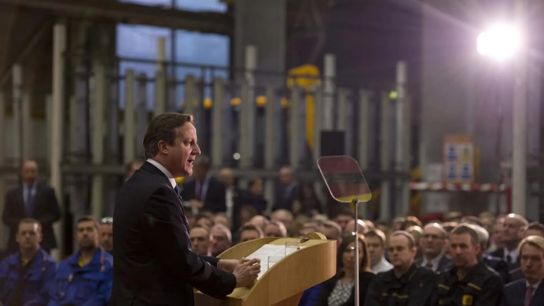 El primer ministro británico, David Cameron, durante su discurso.