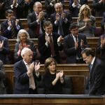 El presidente del Gobierno, Mariano Rajoy, tras su intervención
