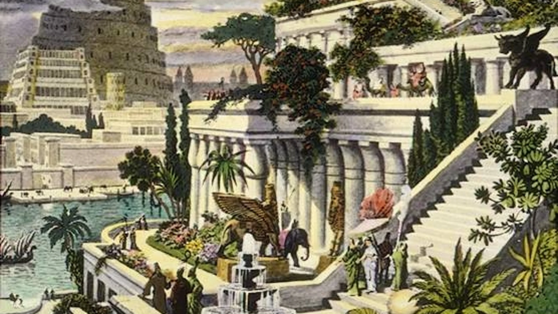 Recreación de los jardines de Babilonia