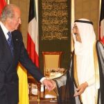 El Rey durante el encuentro con el emir de Kuwait, jeque Sabah al Ahmad al Sabah.