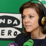 La secretaria general del PP y presidenta de Castilla-La Mancha, María Dolores de Cospedal, durante la entrevista.