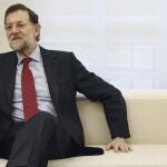 El presidente del Gobierno, Mariano Rajoy, hoy en el Palacio de la Moncloa . EFE/Juanjo Martín