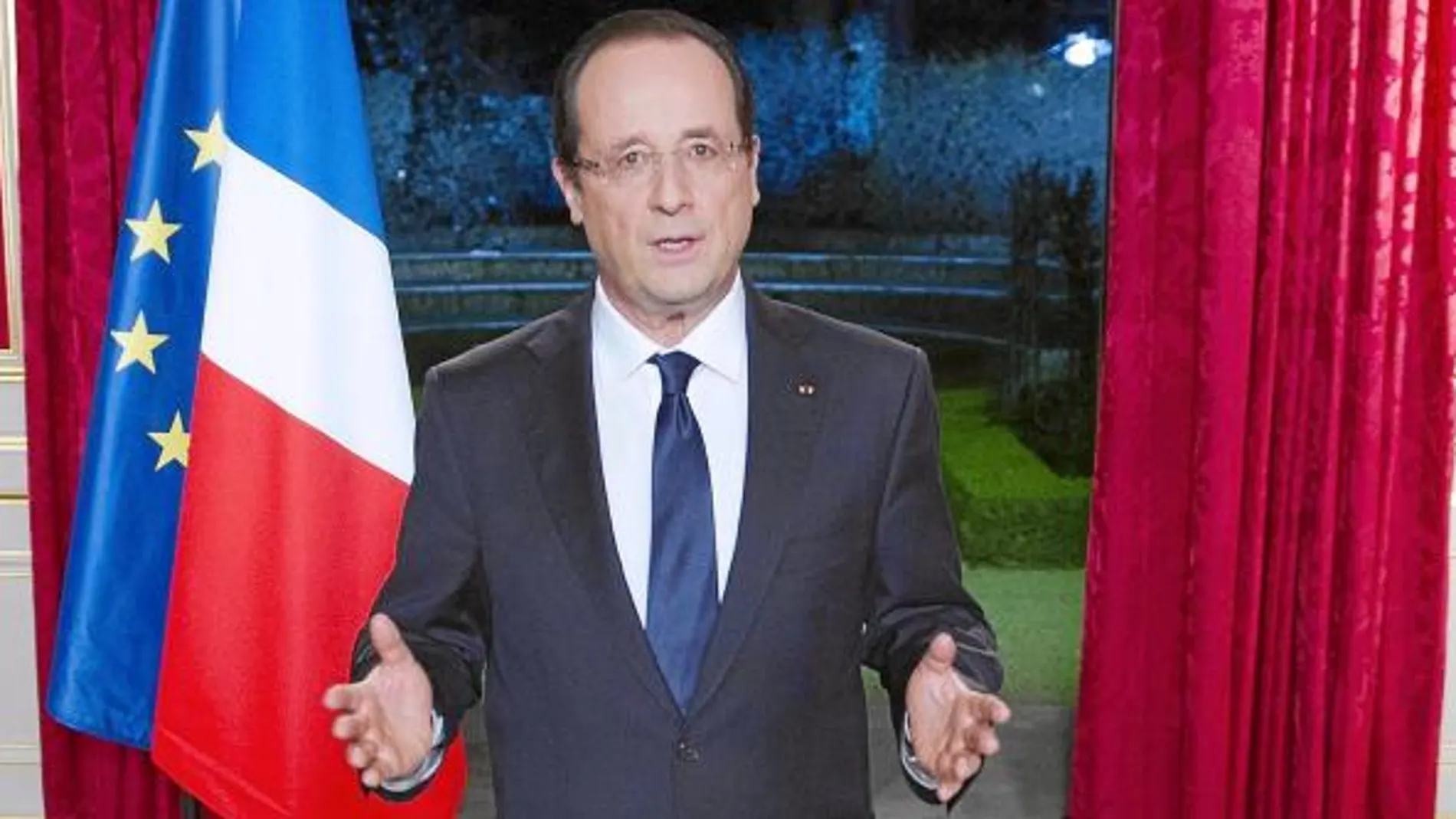 El presidente Hollande, durante su discurso de Año Nuevo