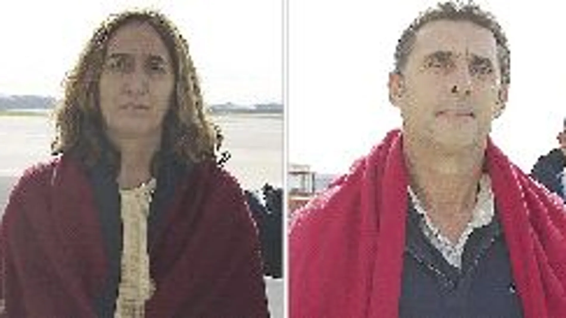 Itziar Alberdi Uranga y Juan Jesús Narváez Goñi , cuando fueron trasladados a España