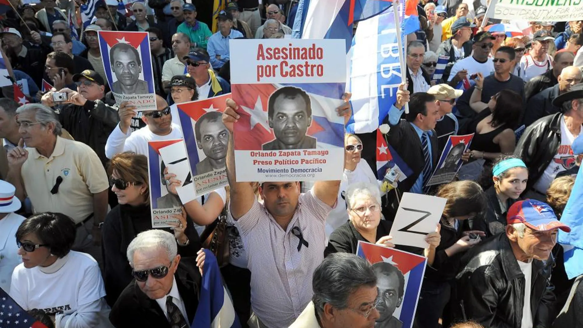 Protesta en Miami contra el Gobierno de Castro en 2010.