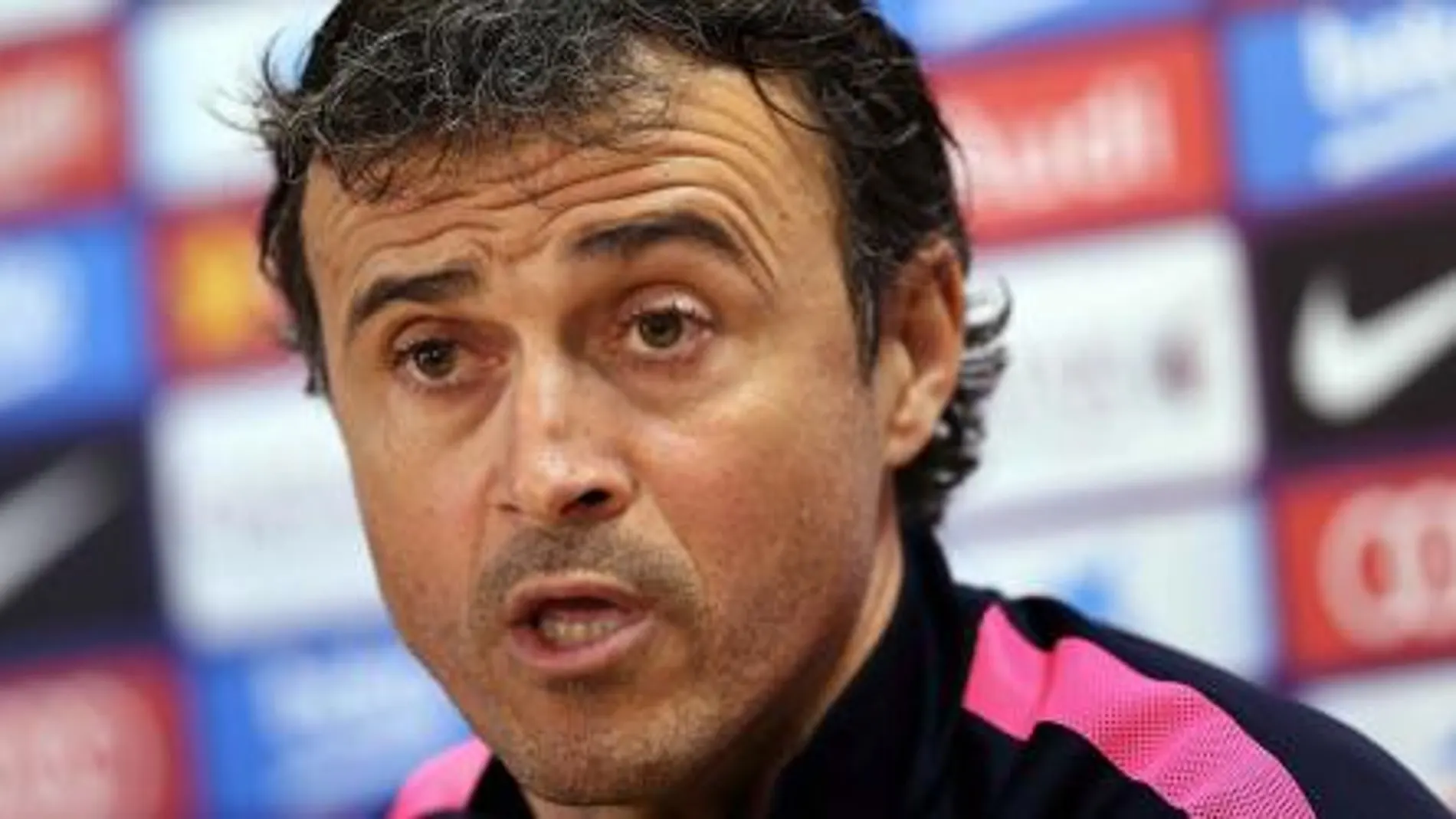 El entrenador del FC Barcelona, Luis Enrique, durante la rueda de prensa.