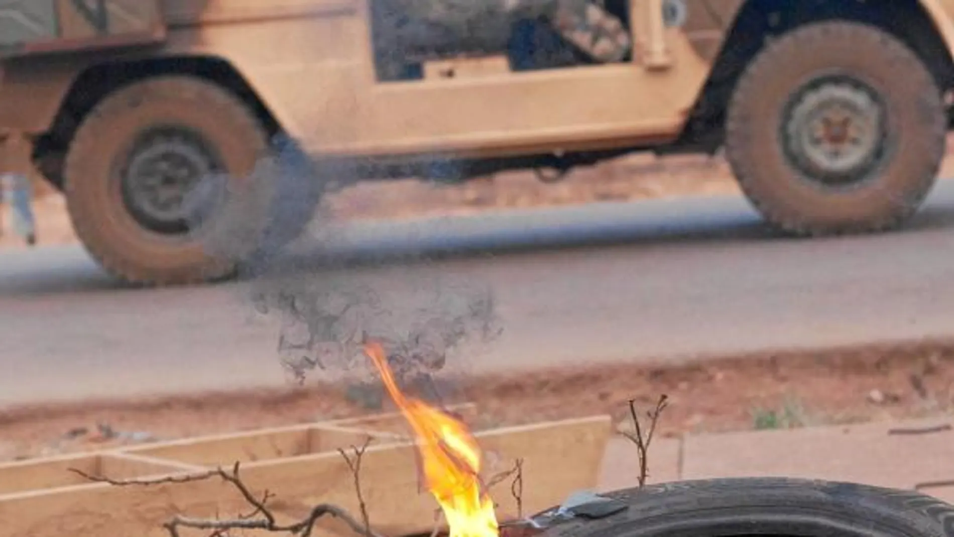 Tropas francesas en una calle de Bangui, ayer