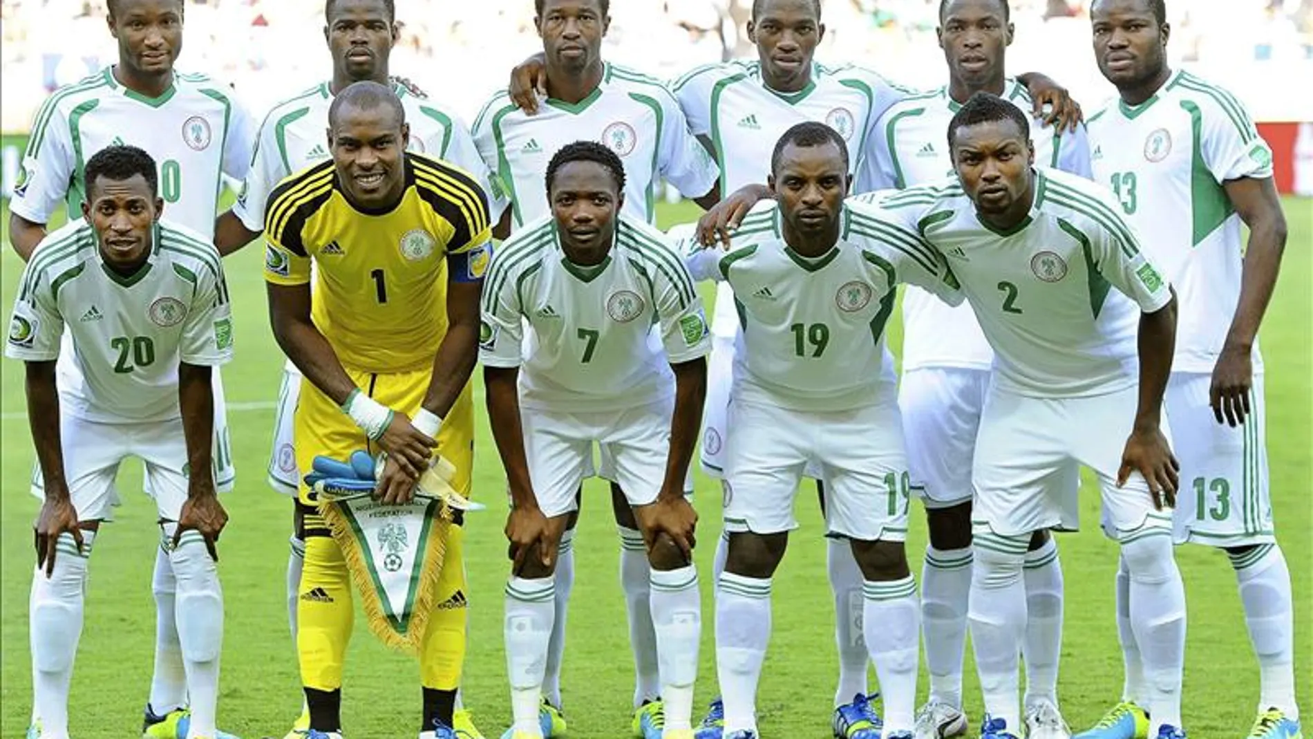 La selección de Nigeria, antes del partido de la Copa Confederaciones contra Tahití jugado en el pasado mes de junio