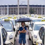 BERLÍN. Cerca de un millar de taxis se congregaron cerca del Estadio Olímpico
