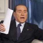 Berlusconi durante la grabación